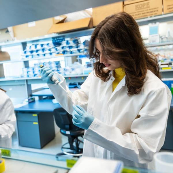 two people in a lab